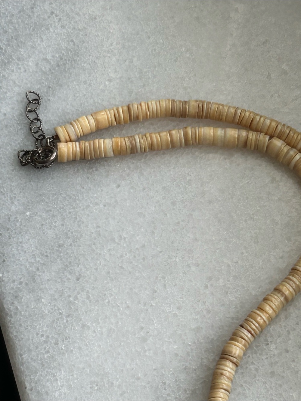 Vintage Sterling Silver Heishi Shell and Amazonite Necklace - Picture 10 of 16